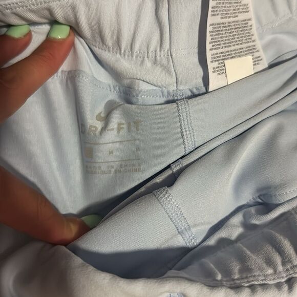 Nike Light Blue Pleated Mini Athletic Skirt Built in Shorts Size Medium Dri Fit - Picture 2 of 3